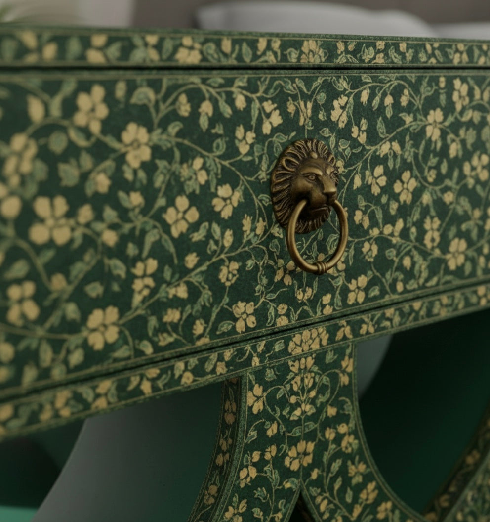The Meadow Lattice Bone Inlay Bedside