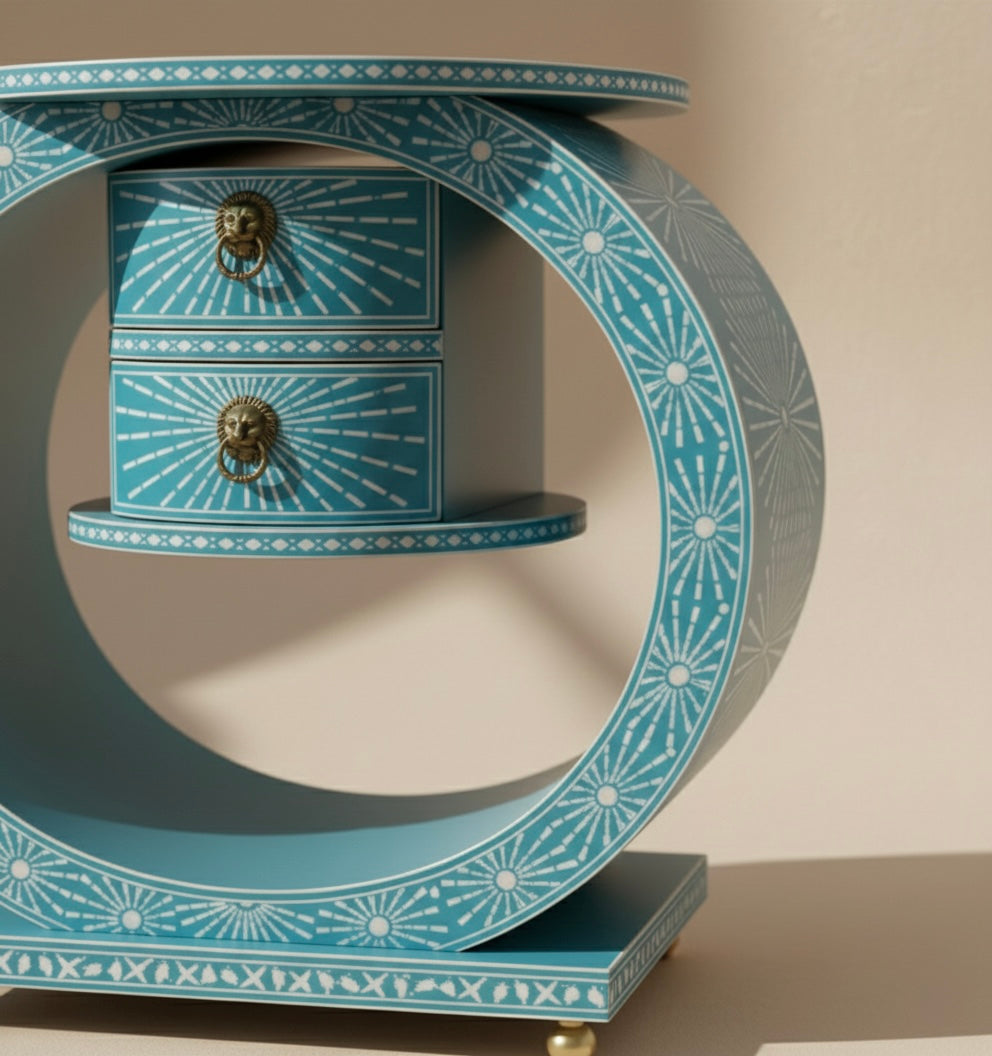 The Celestial Starburst Bone Inlay Bedside