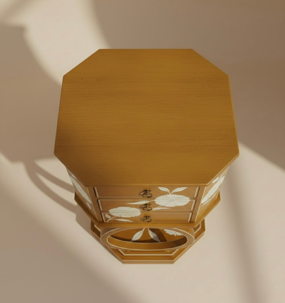 The Ethereal Petal Bone Inlay Bedside