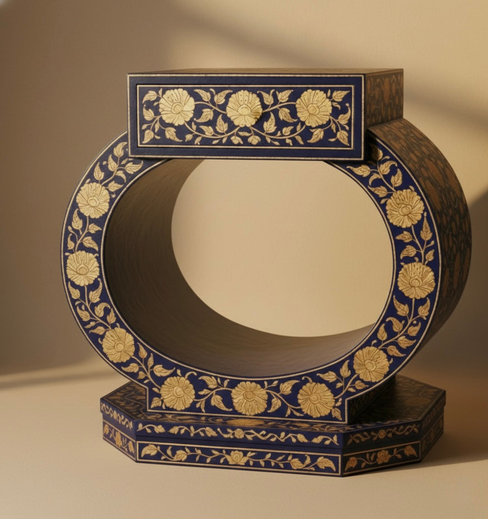 The Gilded Solstice Bone Inlay Bedside