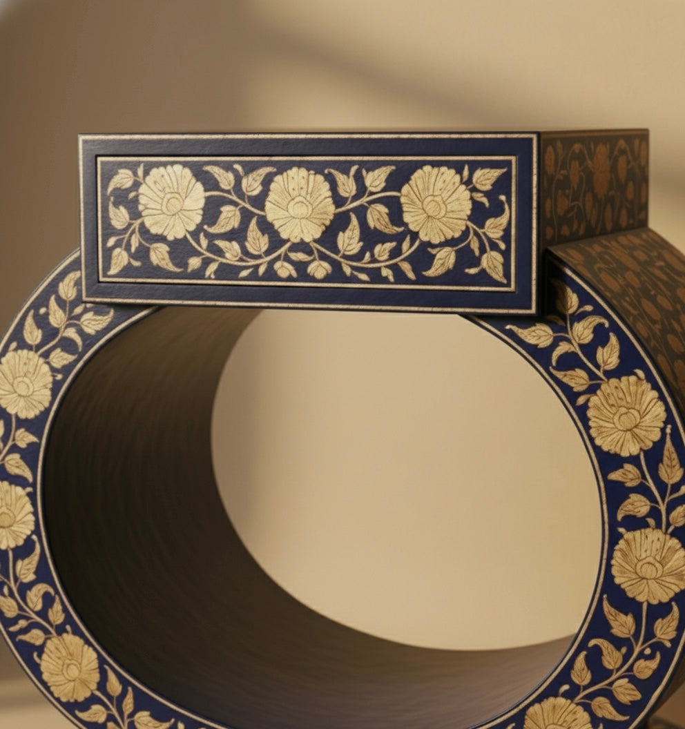 The Gilded Solstice Bone Inlay Bedside
