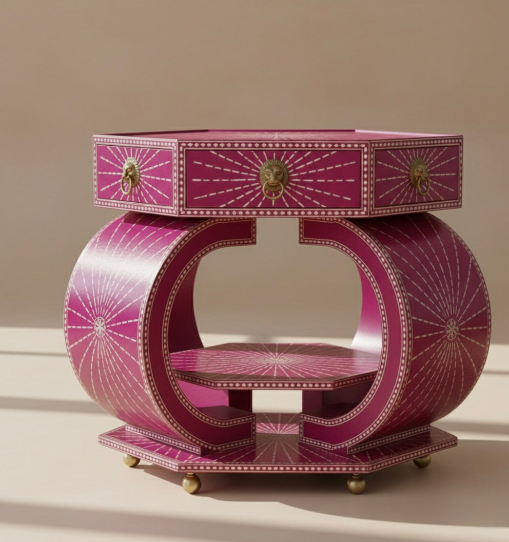The Radiant Starburst Bone Inlay Bedside