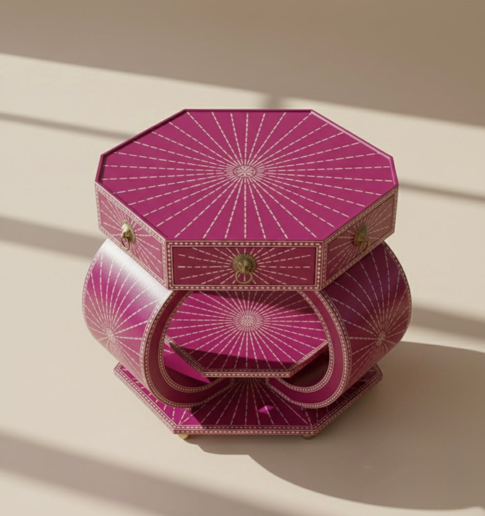 The Radiant Starburst Bone Inlay Bedside