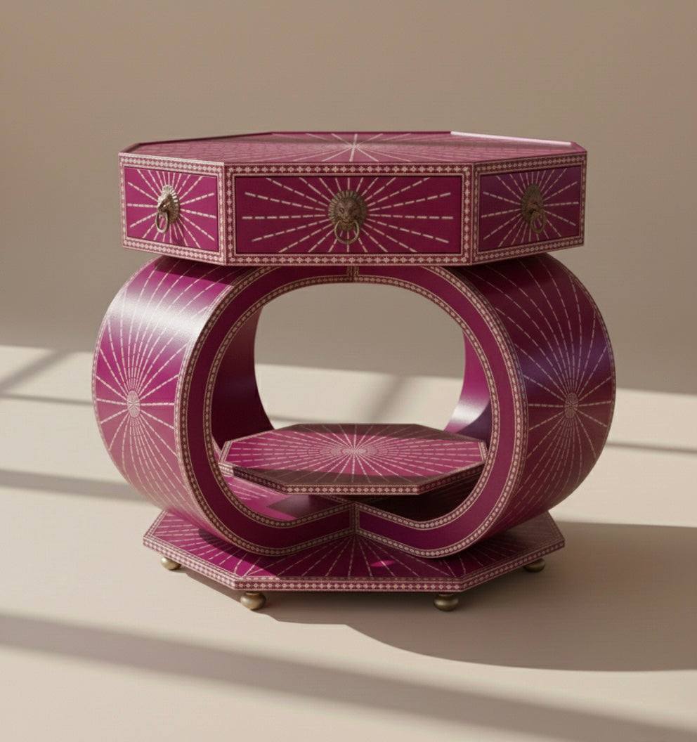 The Radiant Starburst Bone Inlay Bedside
