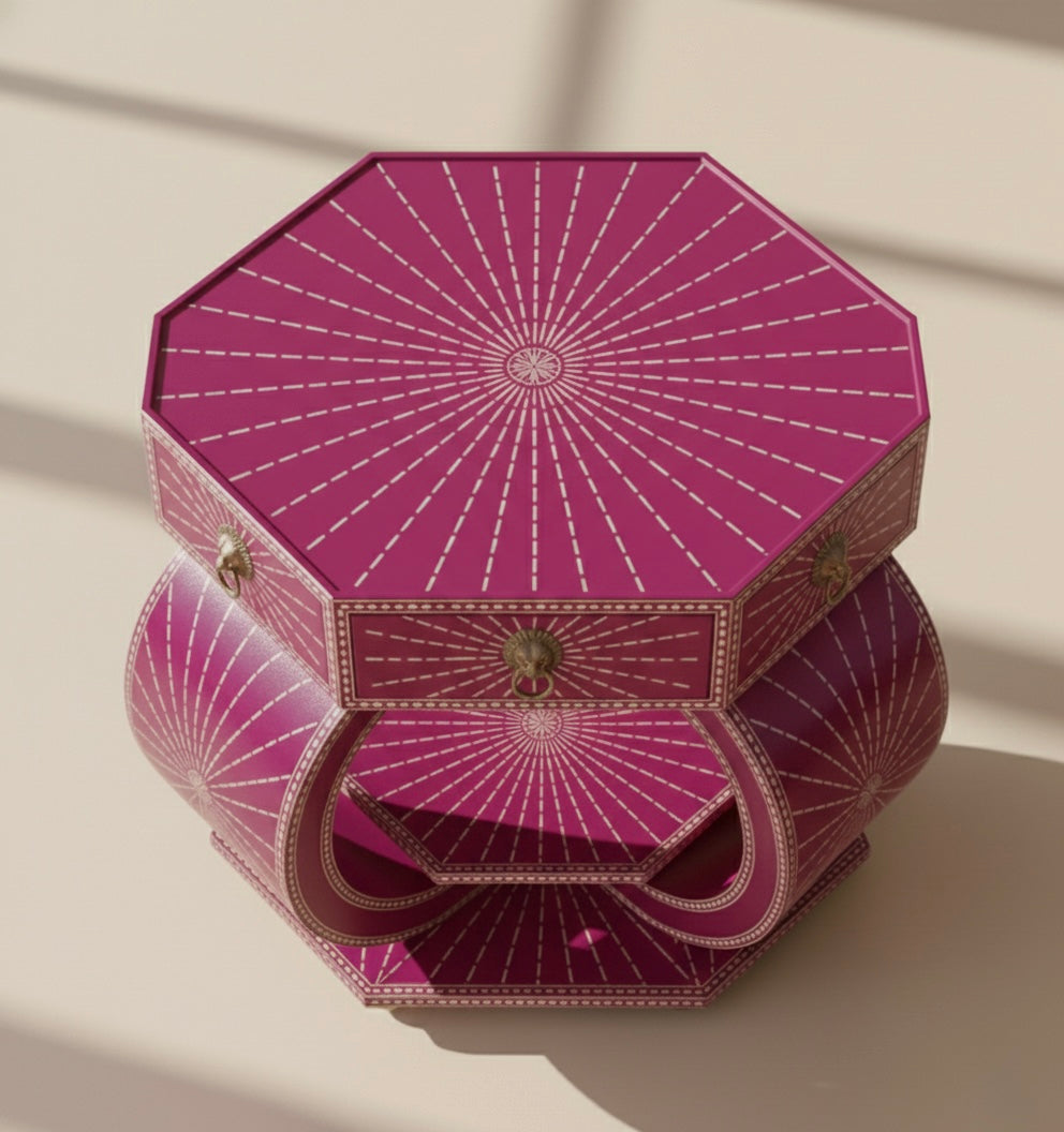 The Radiant Starburst Bone Inlay Bedside