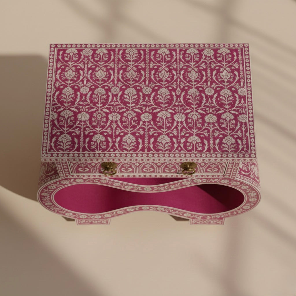 The Magenta Wave Bone Inlay Bedside