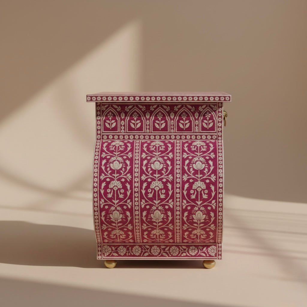 The Magenta Wave Bone Inlay Bedside