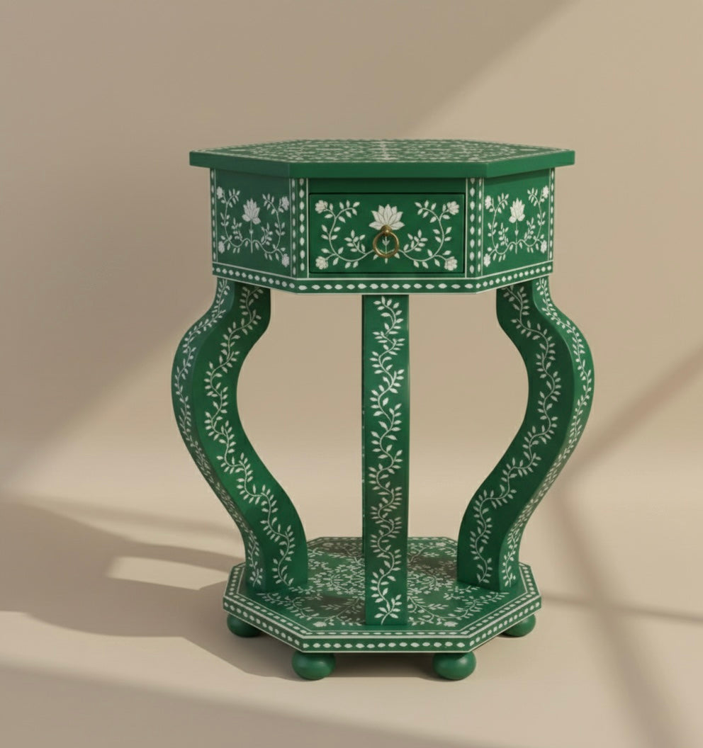 The Jade Lotus Bone Inlay Bedside