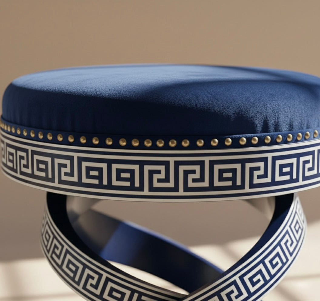 Greek Helix Bone Inlay Stool