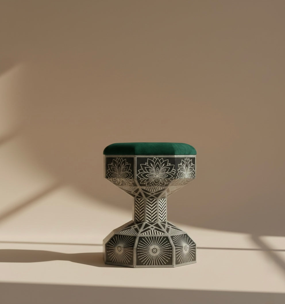 The Lotus Hourglass Stool
