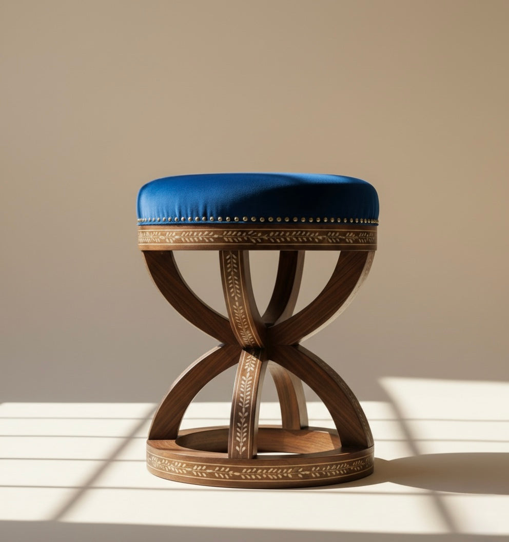 Vine Arc Bone Inlay Stool