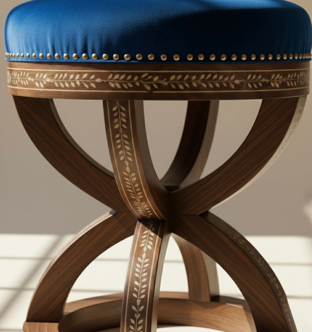 Vine Arc Bone Inlay Stool