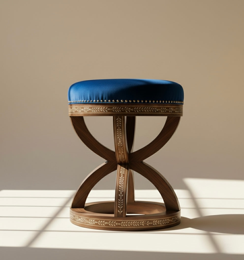 Vine Arc Bone Inlay Stool
