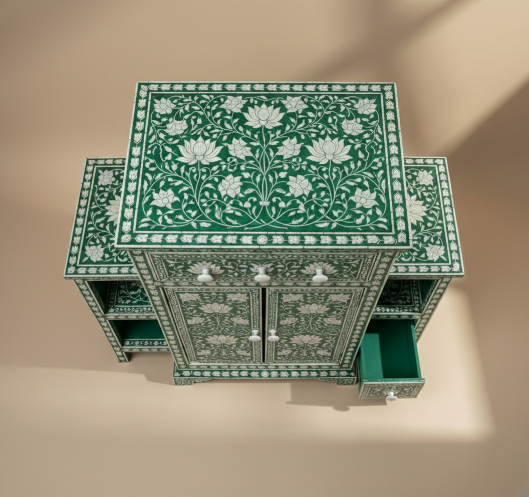 The Verdant Lotus Wing Cabinet