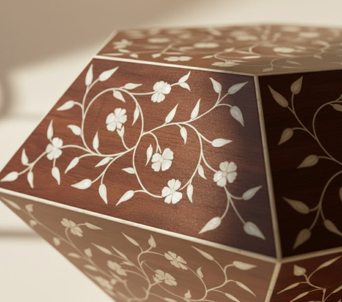 The Floral Gemstone Bone Inlay Coffee Table