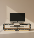 Midnight Blossom Heritage Bone Inlay TV Stand