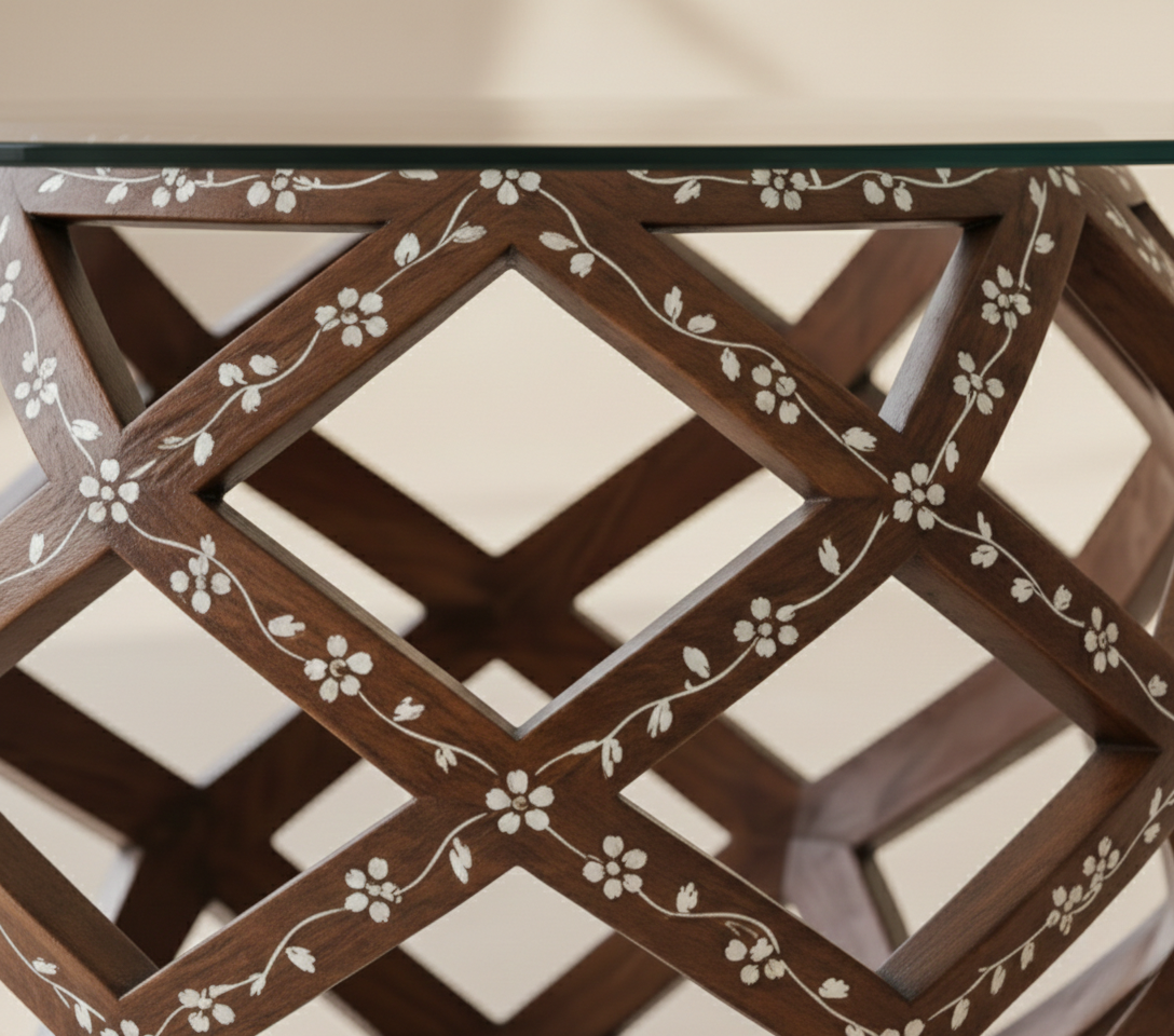 The Emerald Glade Bone Inlay Coffee Table