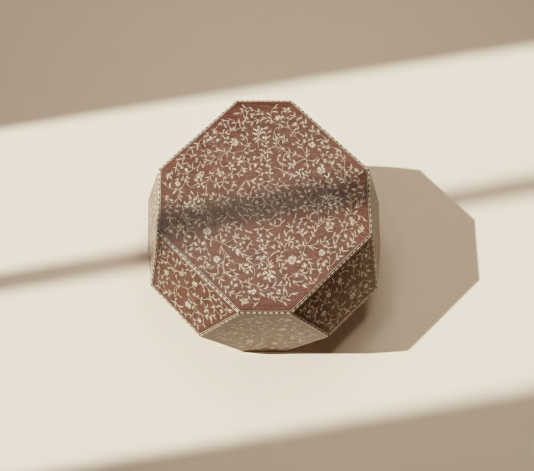 The Floral Gemstone Bone Inlay Coffee Table