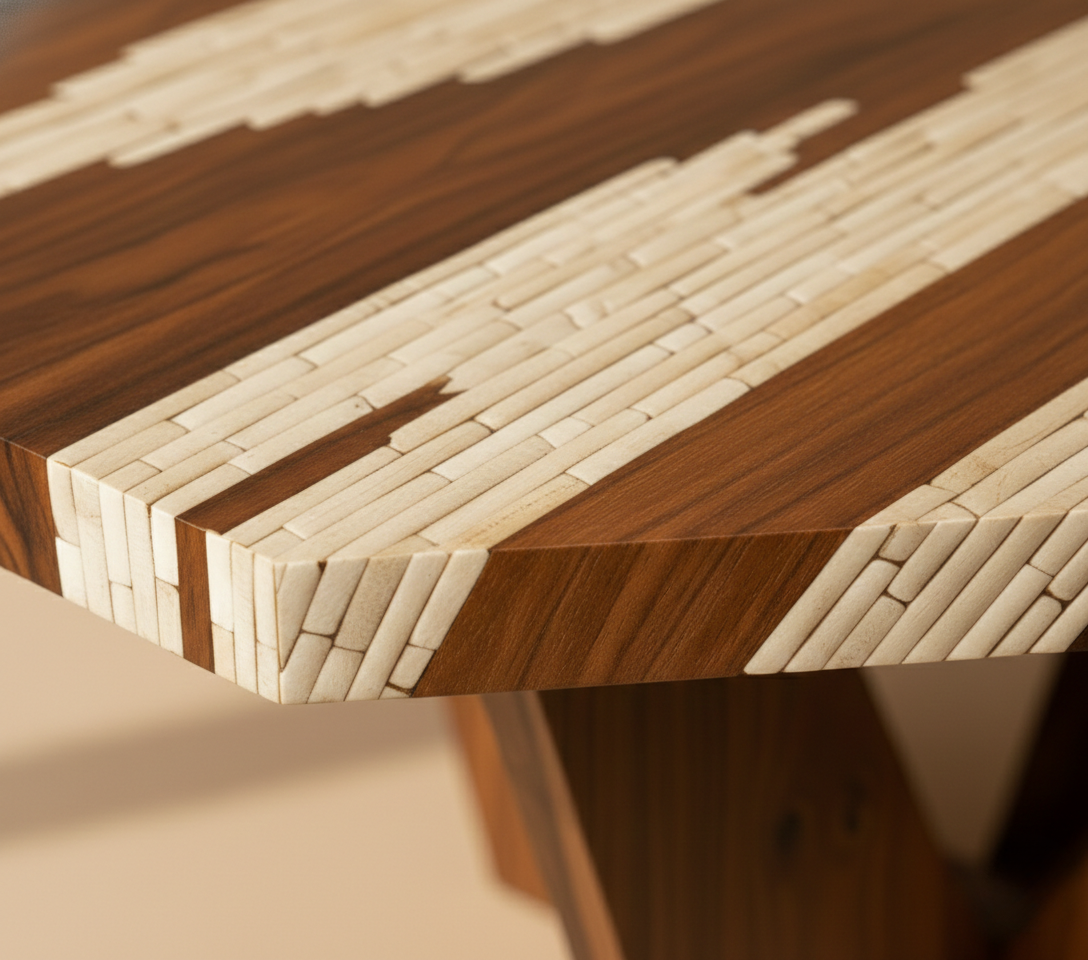 The Driftwood Shard Bone Inlay Coffee Table
