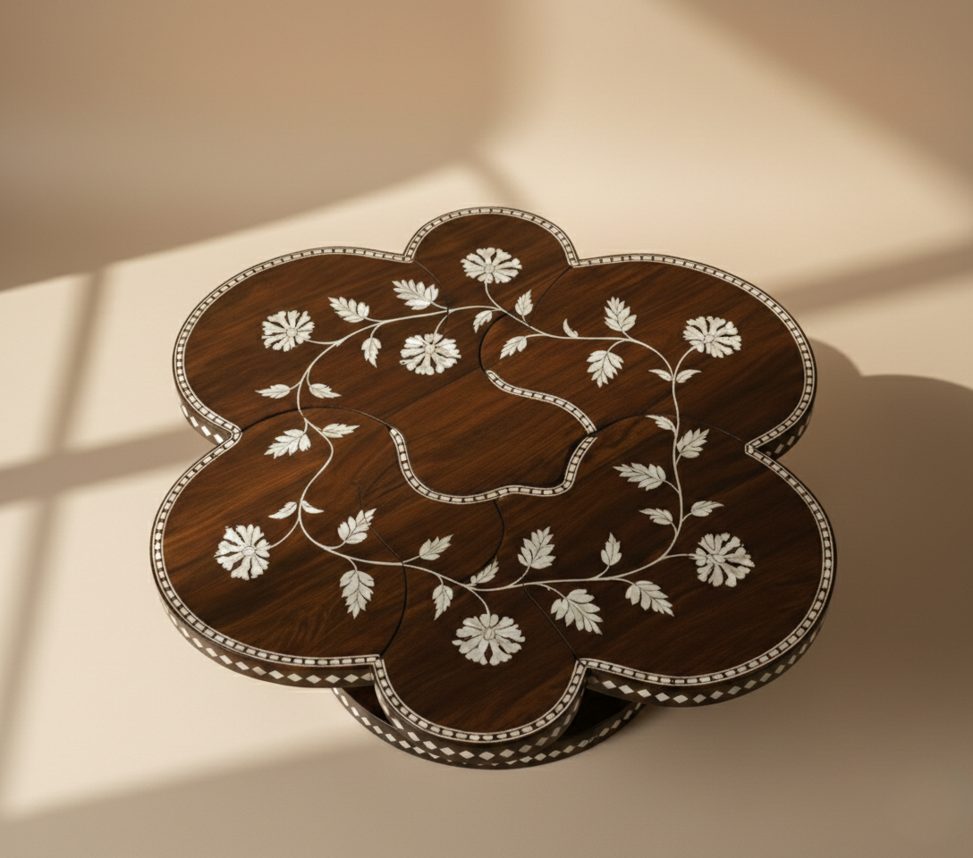 The Blossom Petal Bone Inlay Coffee Table