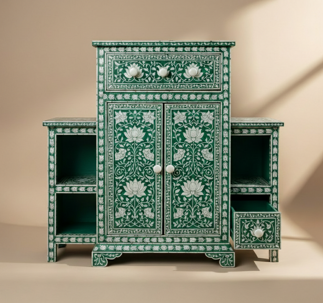 The Verdant Lotus Wing Cabinet