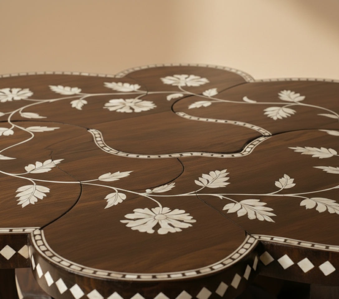 The Blossom Petal Bone Inlay Coffee Table