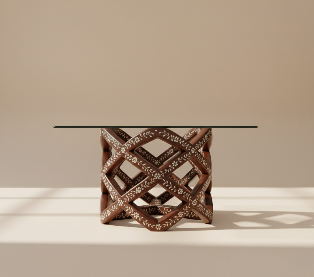 The Dune Wave Bone Inlay Coffee Table
