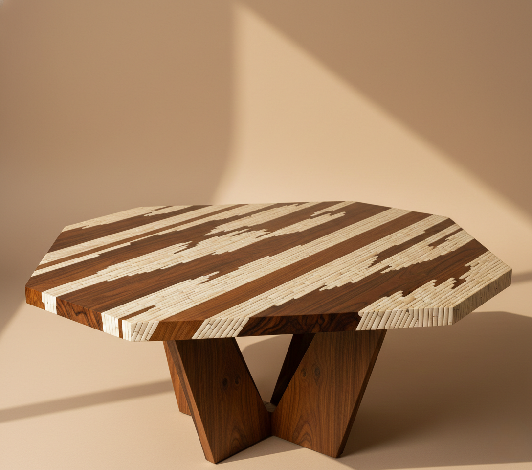 The Driftwood Shard Bone Inlay Coffee Table