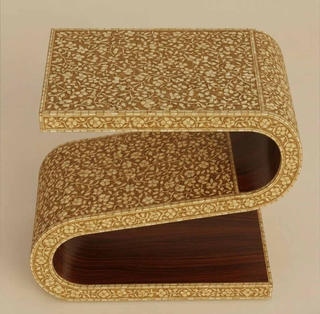 Serpentine Scroll Side Table