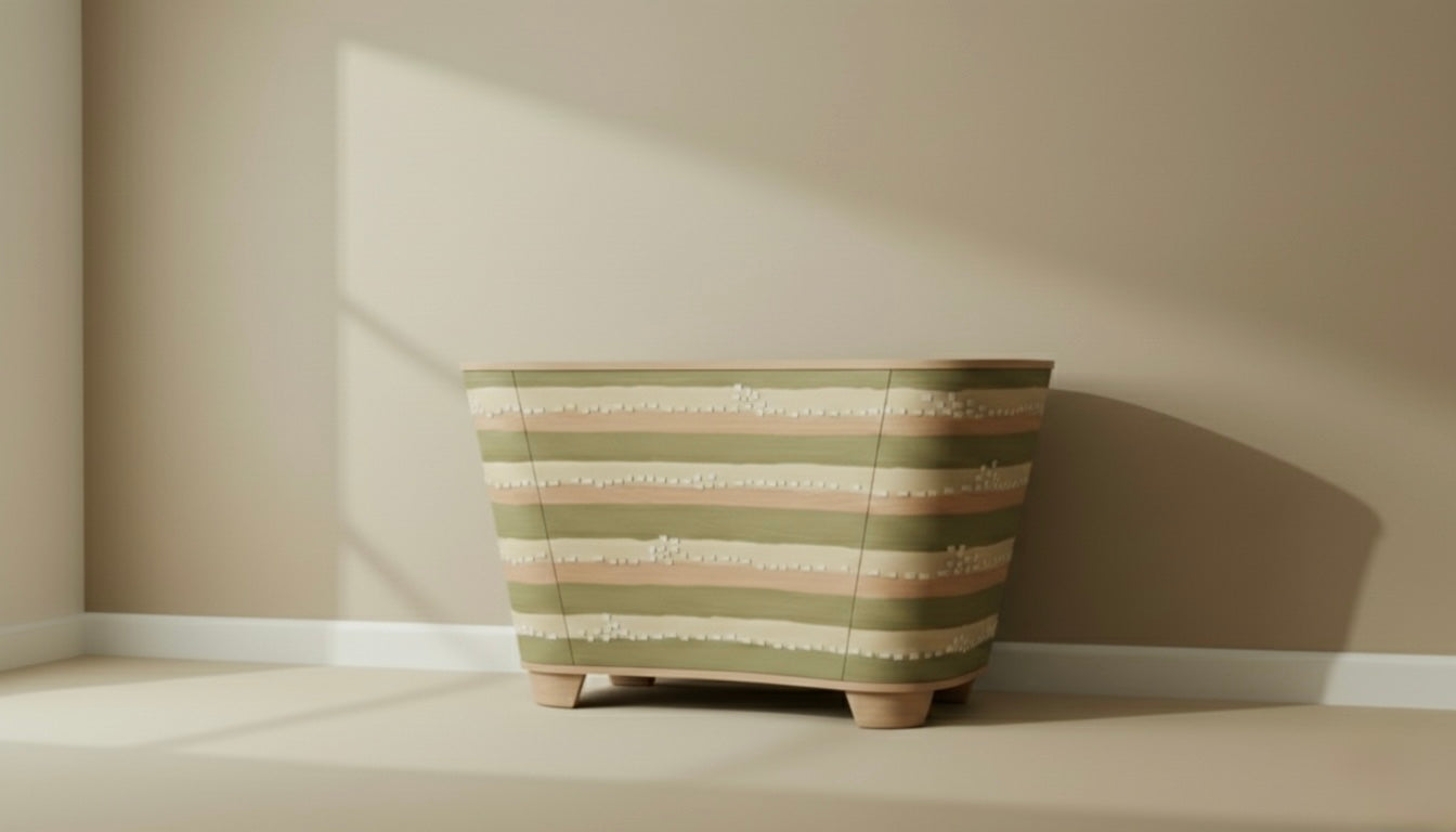 Terracotta Arch Bone Inlay Chest Drawer