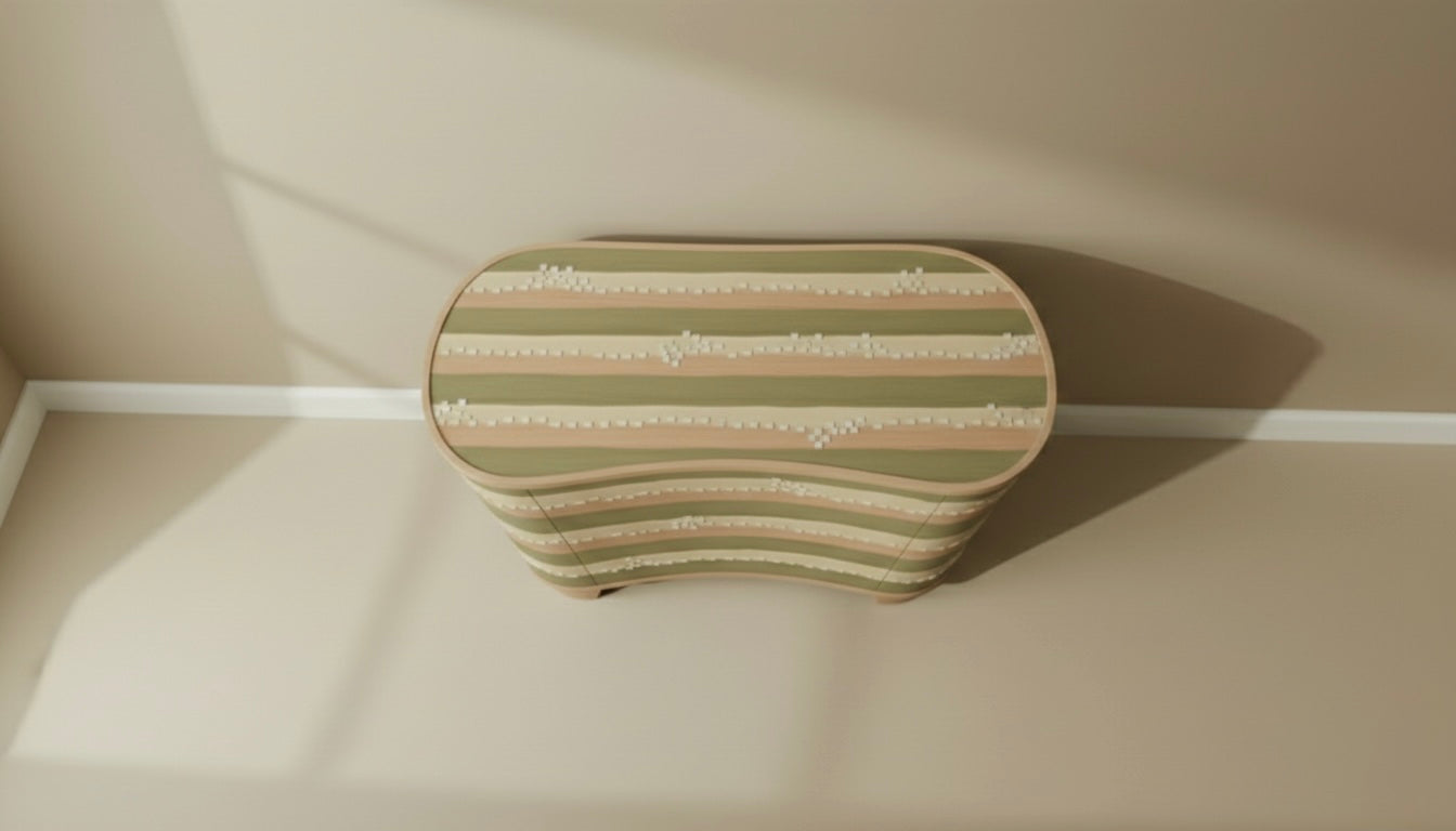 Terracotta Arch Bone Inlay Chest Drawer