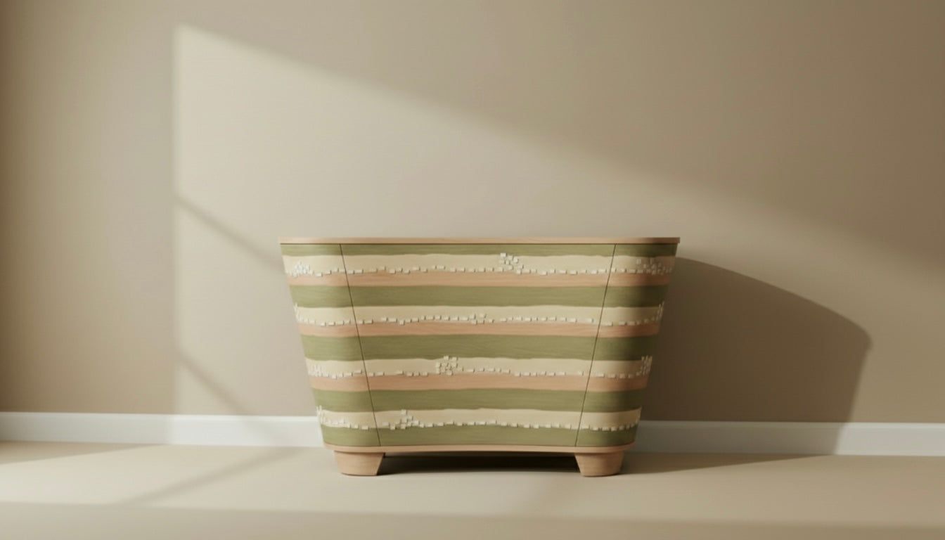 Terracotta Arch Bone Inlay Chest Drawer