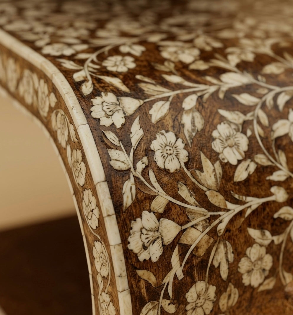Serpentine Floral Side Table