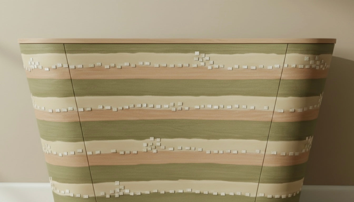 Terracotta Arch Bone Inlay Chest Drawer