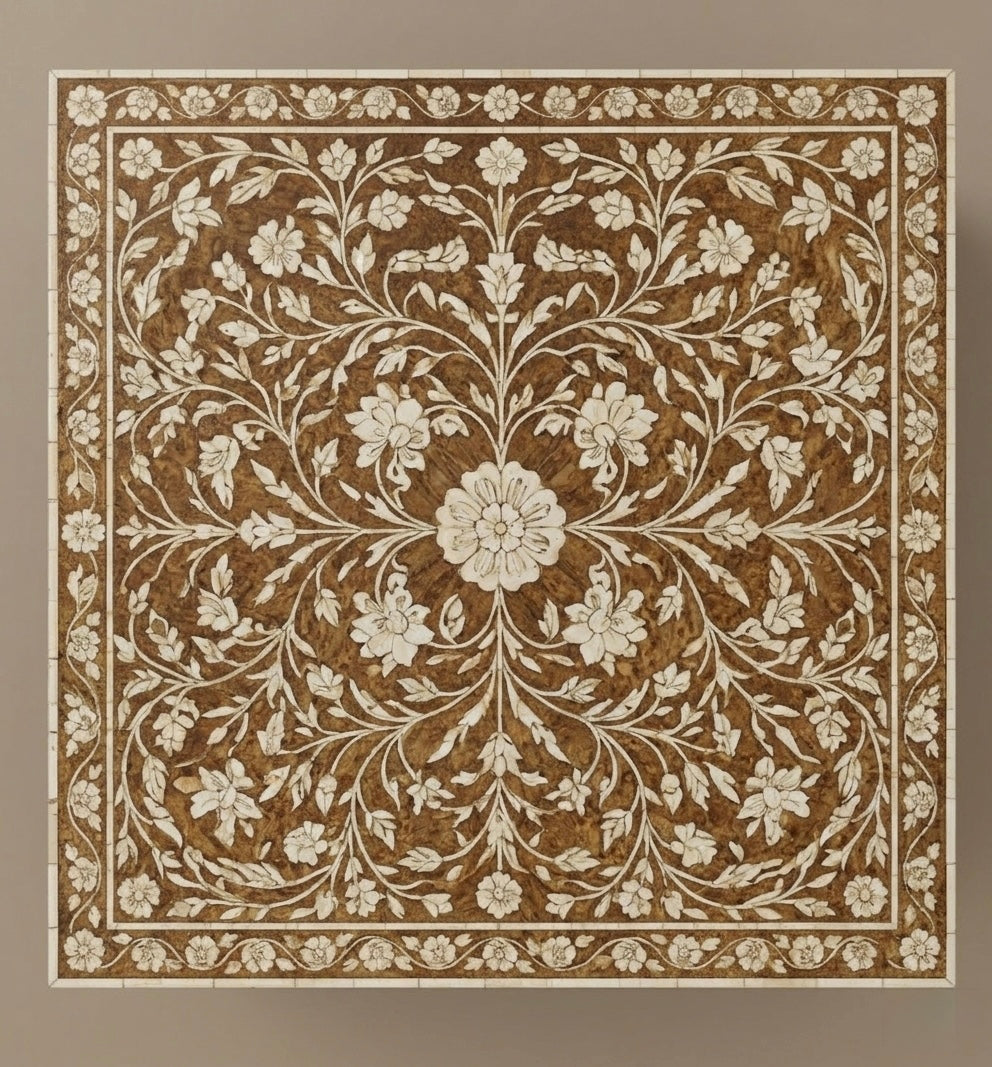 Serpentine Floral Side Table