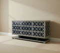Sapphire Lattice Bone Inlay Chest Drawer