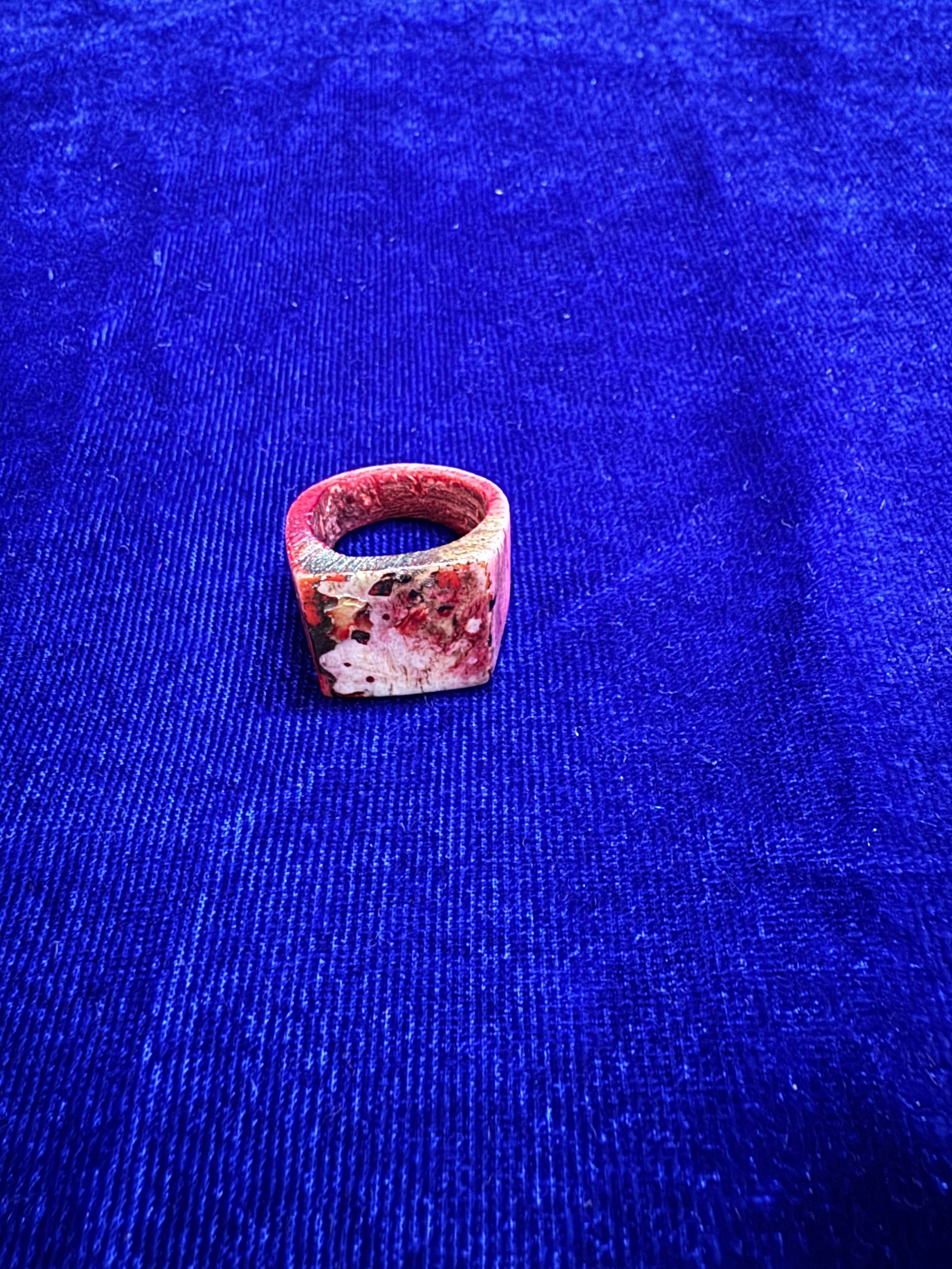 Crimson Vein Bone Ring