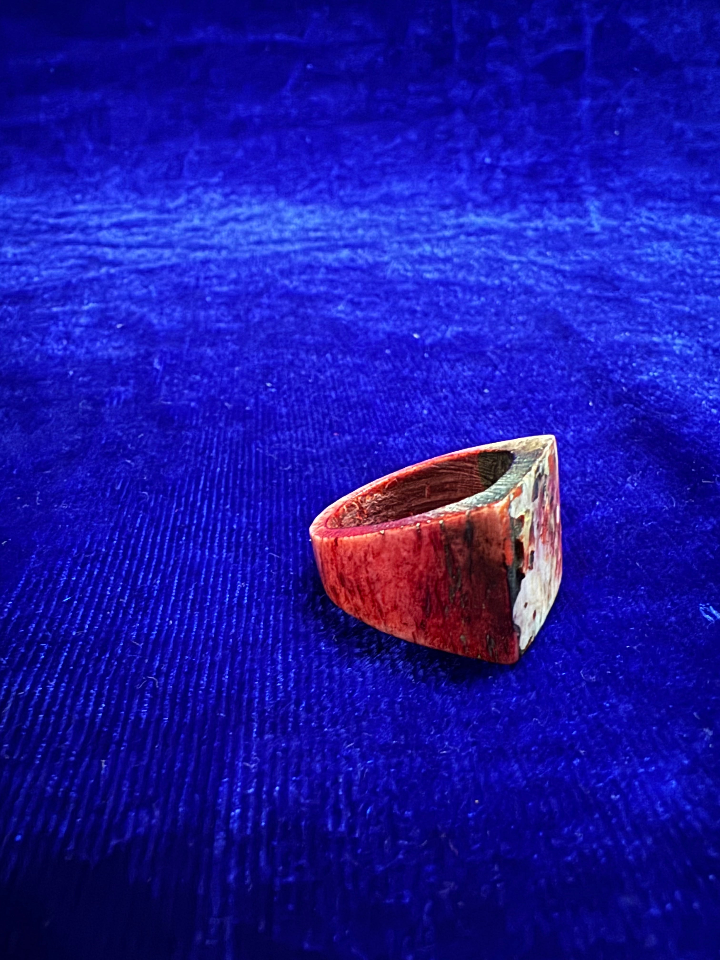 Crimson Vein Bone Ring