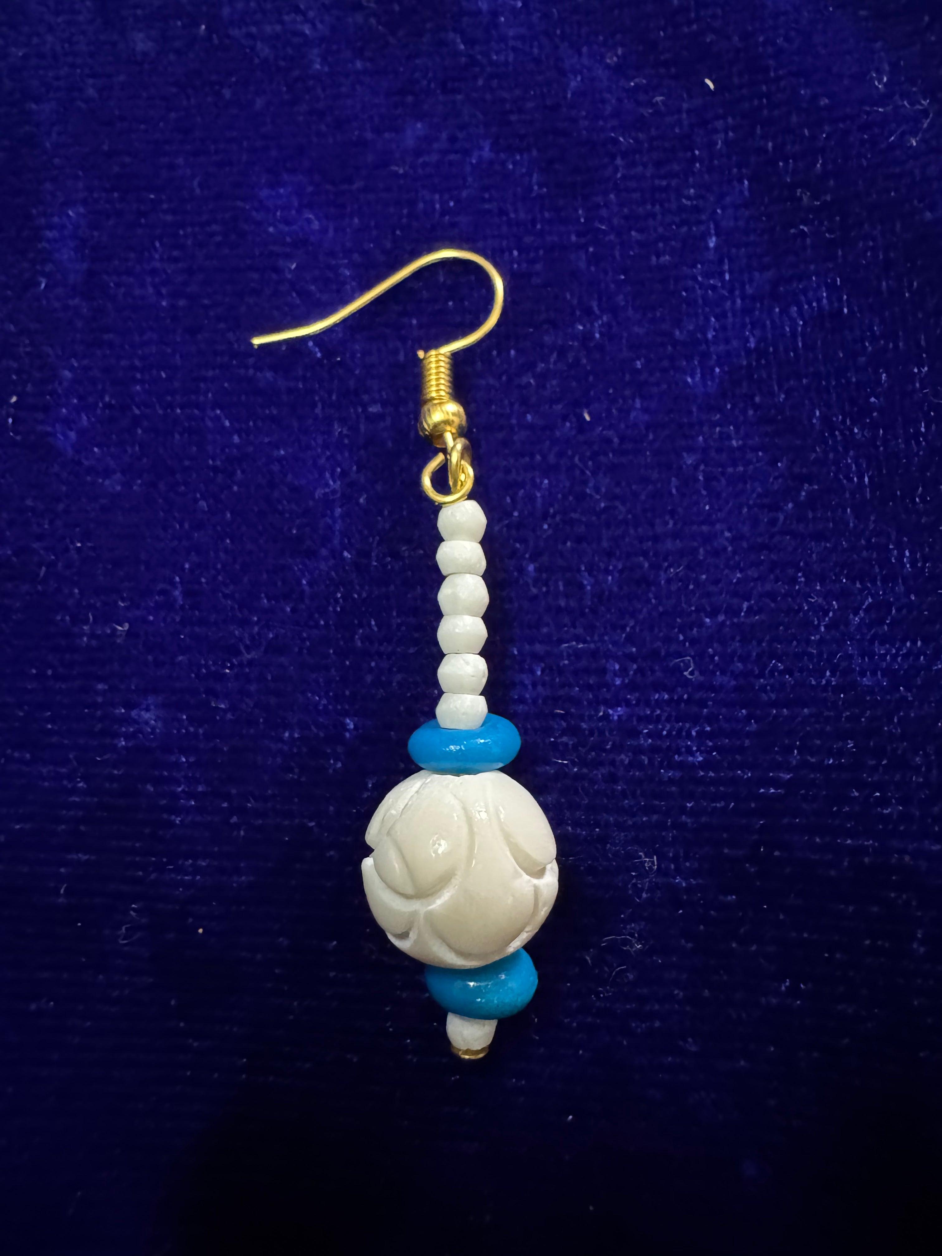 Azure Bloom Bone Earrings