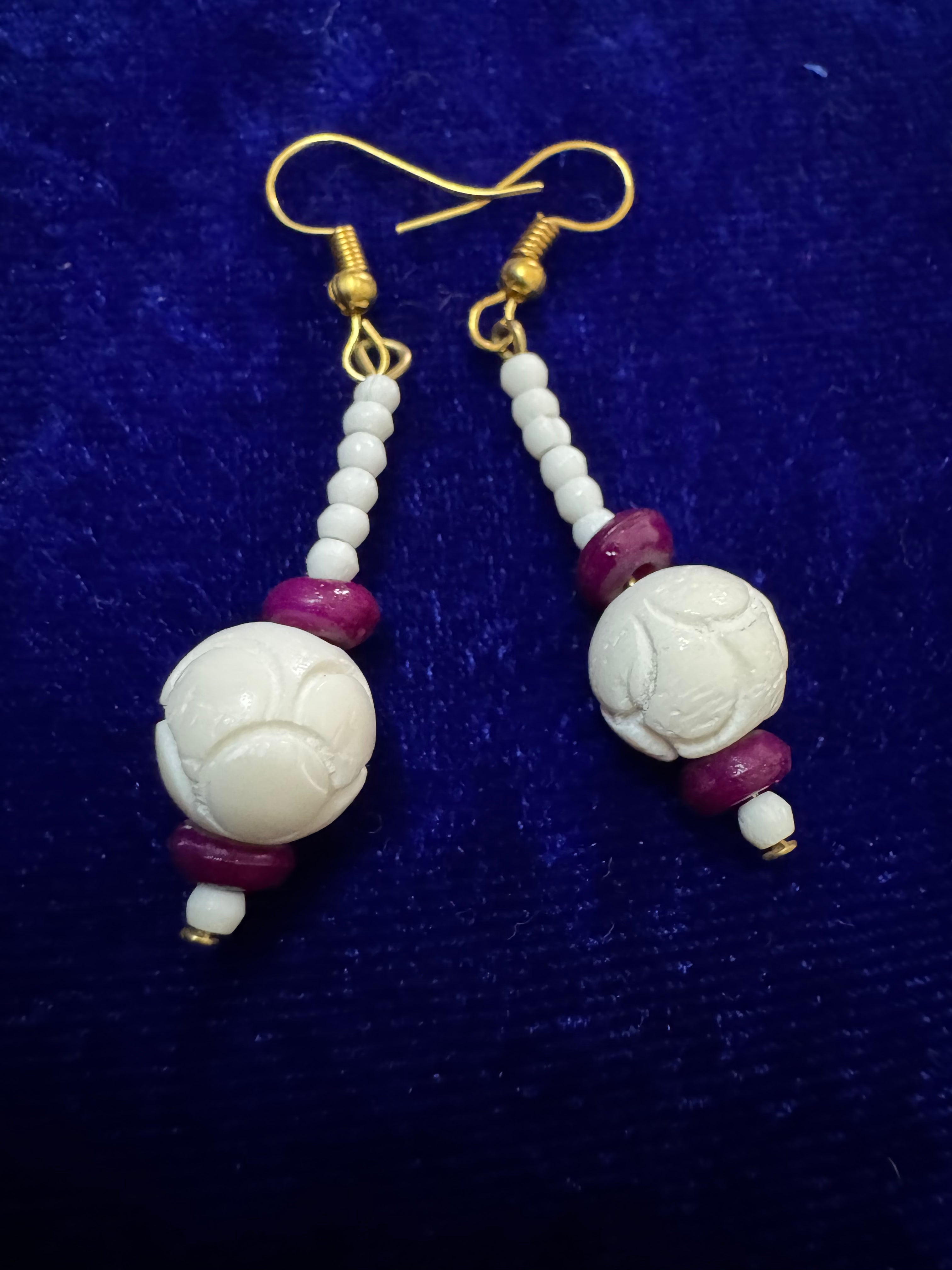 Velmira Bloom Drops Earrings Bone