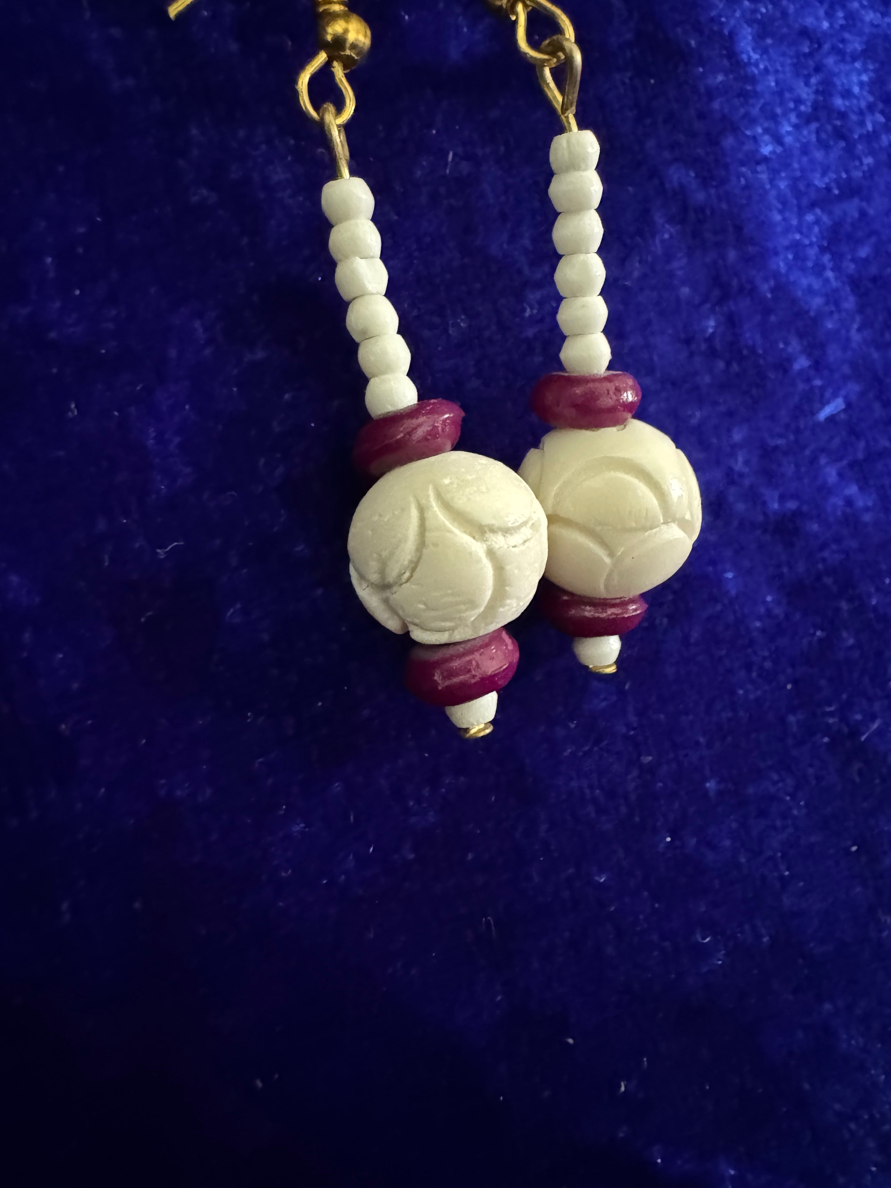 Velmira Bloom Drops Earrings Bone