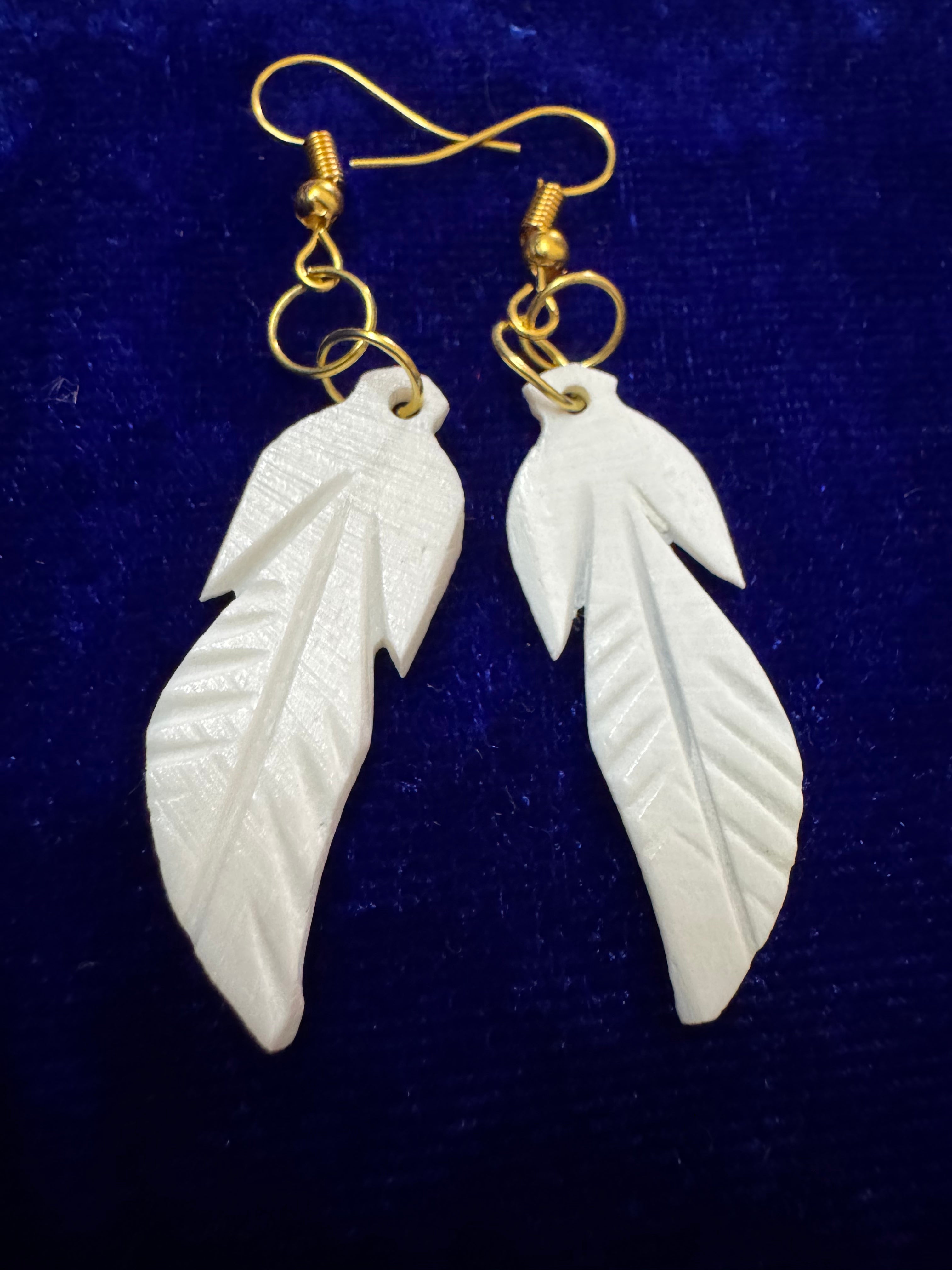 Sylvara Feather Drops Earrings Bone