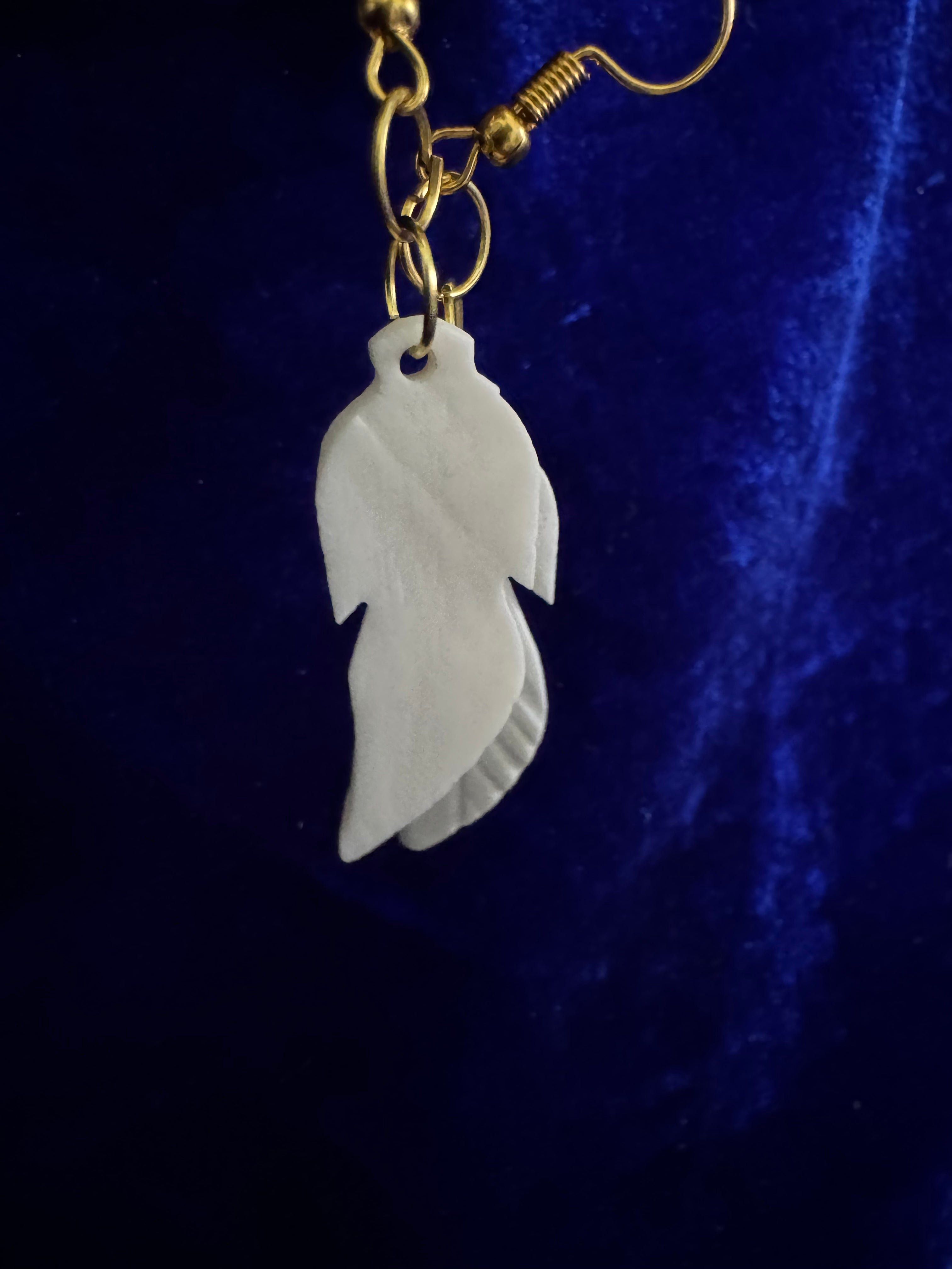 Sylvara Feather Drops Earrings Bone