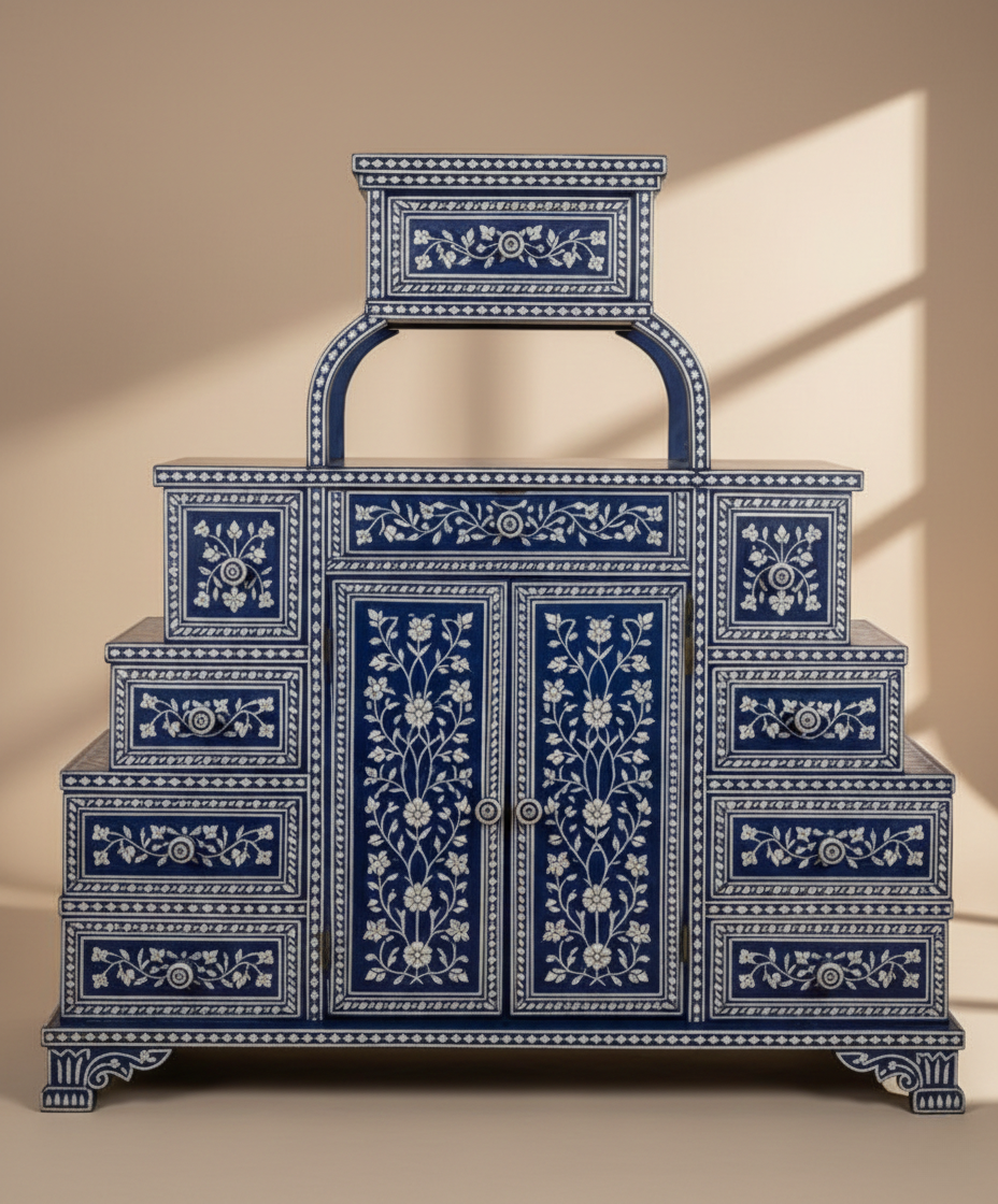 The Indigo Throne-Top Tiered Cabinet
