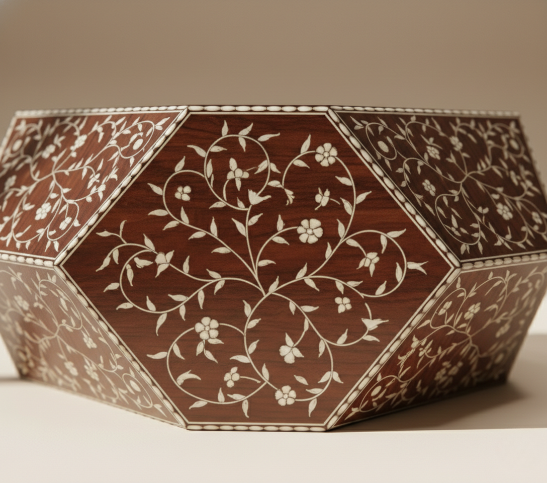 The Floral Gemstone Bone Inlay Coffee Table