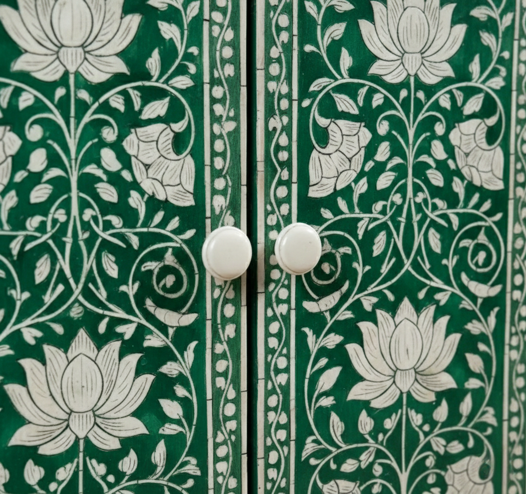 The Verdant Lotus Wing Cabinet