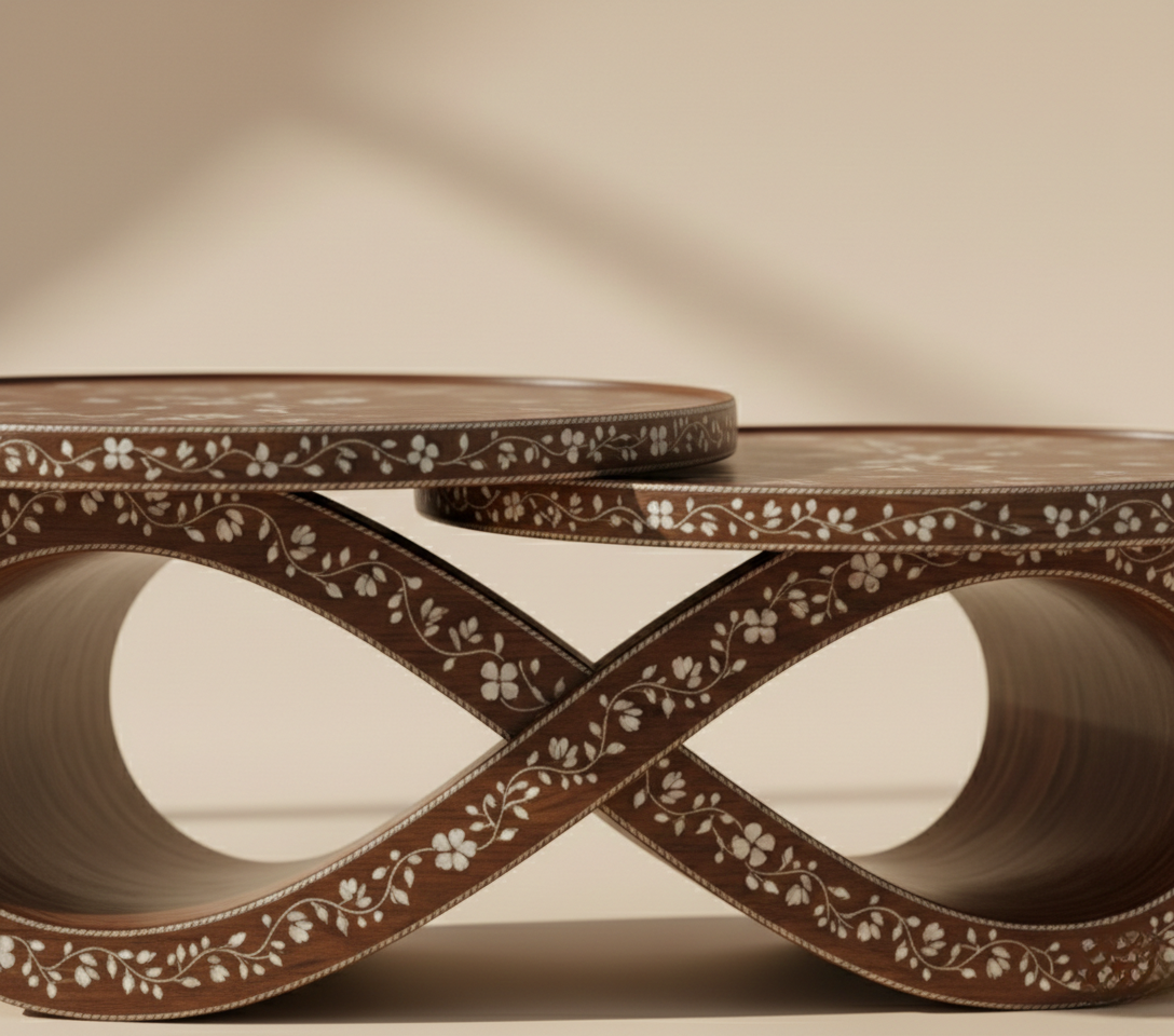 The Eternal Loop Bone Inlay Coffee Table