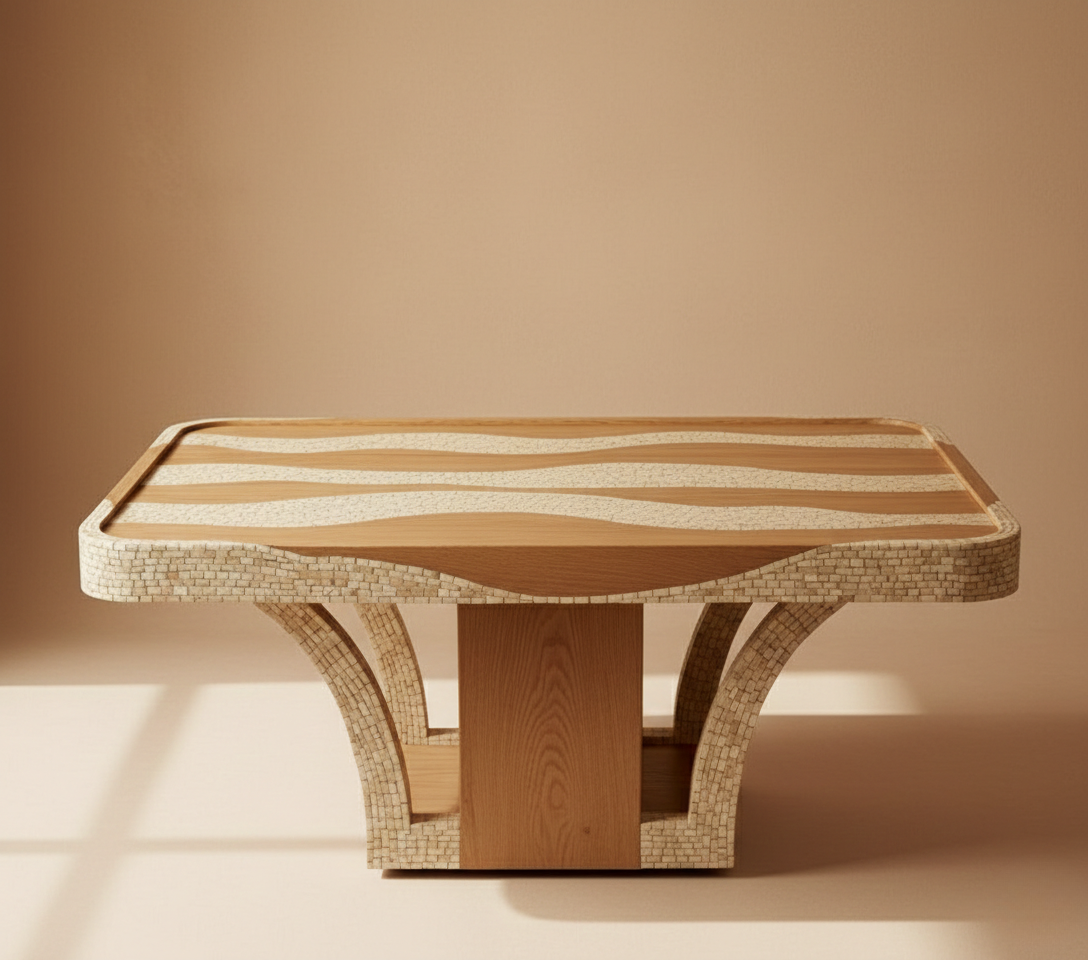 The Dune Wave Bone Inlay Coffee Table