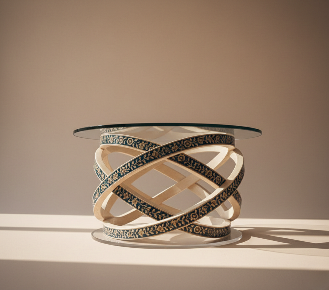The Celestial Orbit Bone Inlay Coffee Table