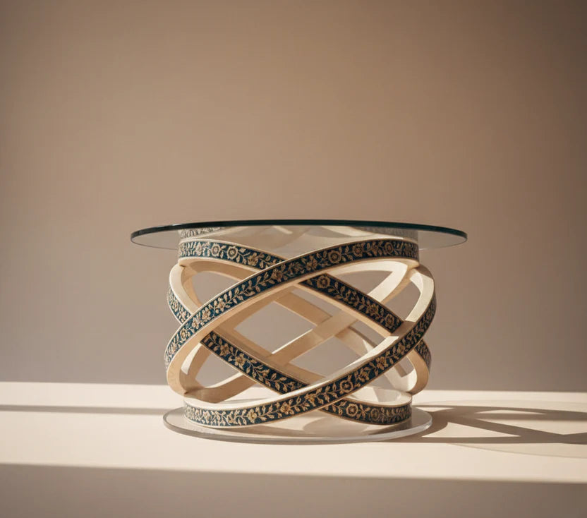 The Celestial Orbit Bone Inlay Coffee Table